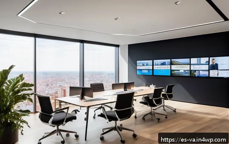 경쟁 분석 프레임워크의 성공 사례 분석 - A modern corporate office environment featuring a diverse team of professionals analyzing large digi...
